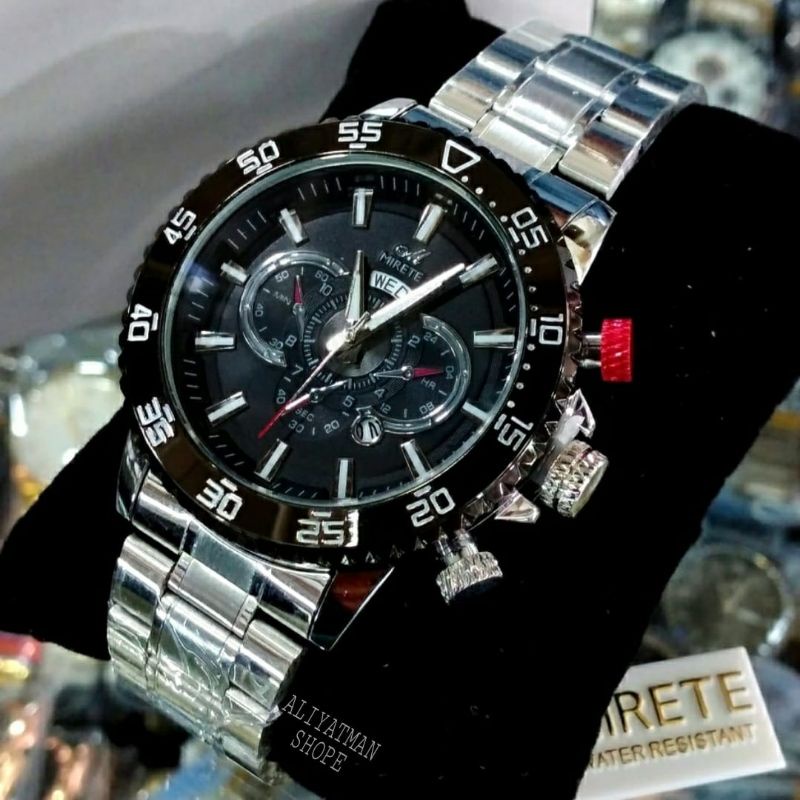 JAM MIRETE SPORT ORIGINAL RANTAI BAJA JAM IMPORT PRIA FITUR TANGGAL HARI_JAM TANGAN PRIA TAHAN AIR MIRETE