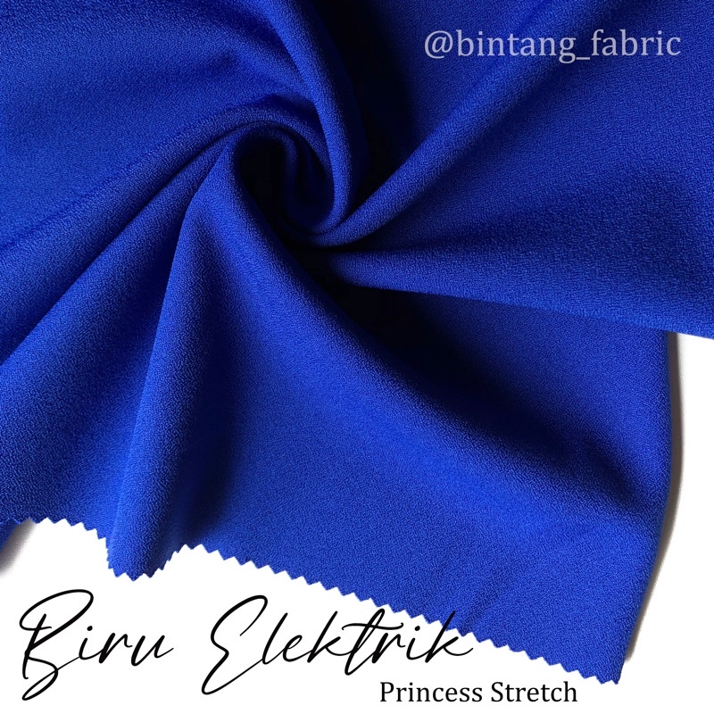 Bahan Kain Princess Stretch Lady Zara 1 meter-Biru Elektrik