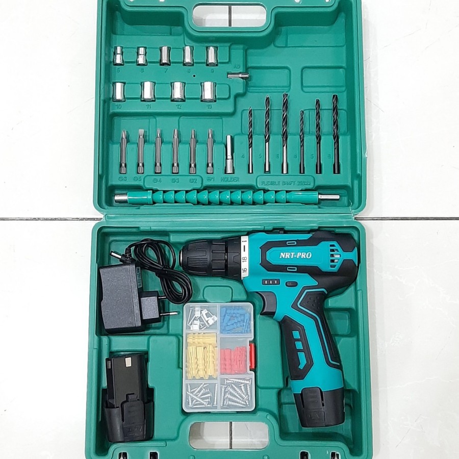NRT PRO MESIN SET BOR 10 MM CAS BATERAI CORDLESS NRT PRO 330HD