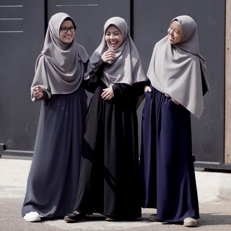 GAMIS AYUMI HITAM, DARK GREY, NAVY POLOS HIJAB ALILA