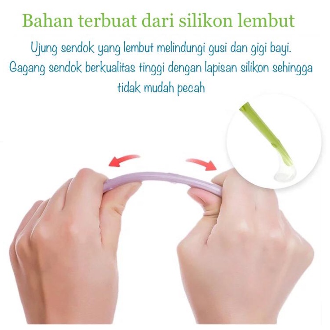 [SMALLBELL SHOP]SENDOK SILICONE makan bayi silikon lentur lembut mpasi/peralatan makan bayi BPA free/sendok silikon ada box/Baby Spoon Silicone