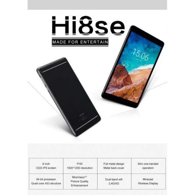 C-HI8 SE Android 8.1 MTK8735 2GB 32GB 8 Inch - Black