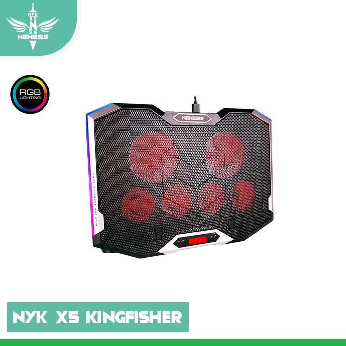 Kipas Laptop Gaming Notebook Cooling Pad NYK Nemesis X-5 Kingfisher