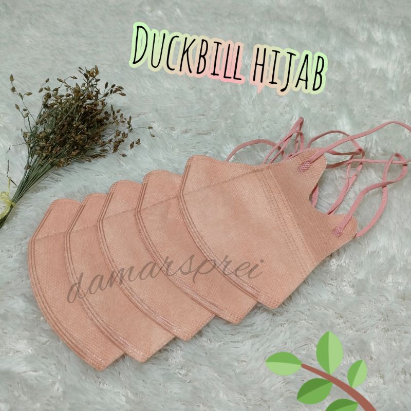 MASKER DUCKBILL HIJAB WARNA SALEM / SOFT CREAM 1PC
