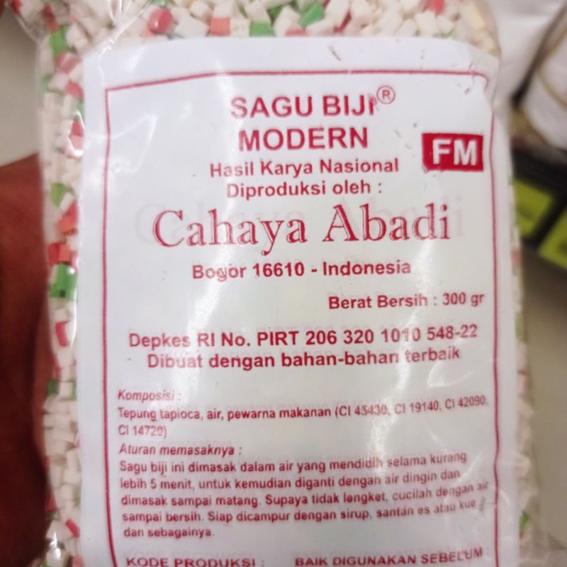

Sagu Biji Modern Mutiara Asli 300 gram