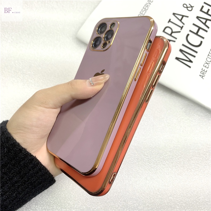 Casing Silikon Iphone 11 12 13 Pro Max X Xr Xsmax 6 7 8 Plus 11pro 12pro 6d Electroplating