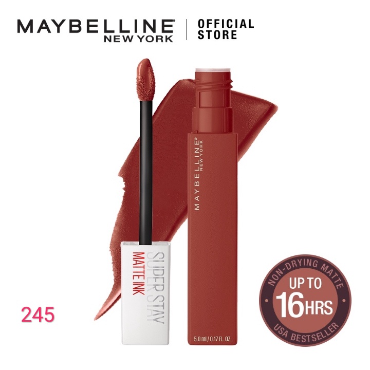 ORI 100% Maybelline Superstay Matte Ink Liquid Matte Lipstick Make Up Tahan Lama Hingga 24 Jam lipstik lipstick maybelin maybeline lipten maybeline my beline supertstay lipstik maybelline ori tahan lama lip matte maybelline original 220 Ambitios 385-245 Seeker