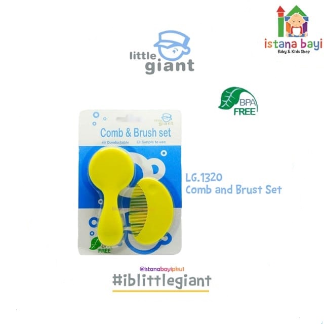 Little Giant Sisir dan Sikat Rambut Bayi Super Soft Comb &amp; Brush Set LG1320