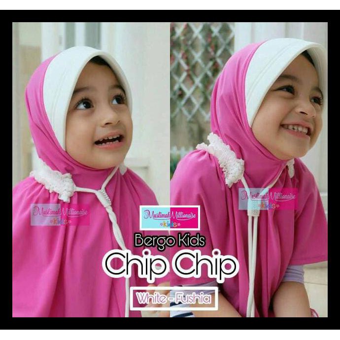 Barang Baru Bergo Anak Chip-Chip/Jilbab Anak Lucu - Merah