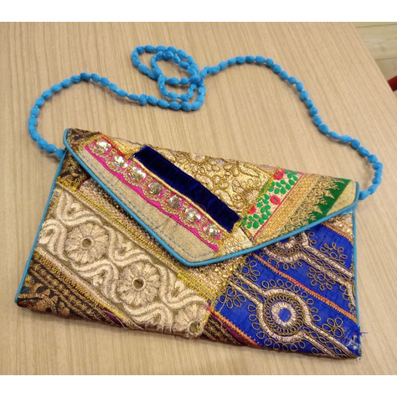 Tas Potli Potla India Mewah Etnik Kaca Jaipur Handbag Clutch Indian