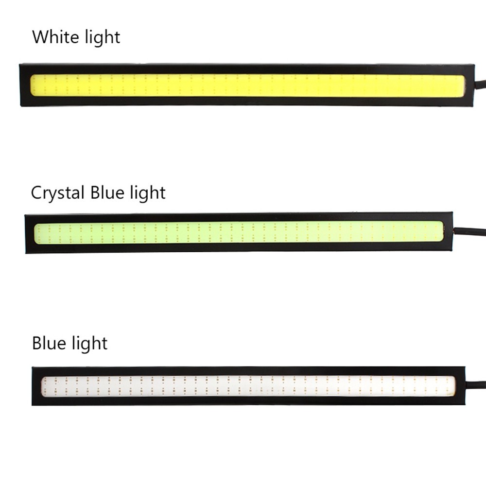 DIY Lampu DRLs LED Strip Warna Biru Waterproof DC12V 17cm 2 PCS - Blue