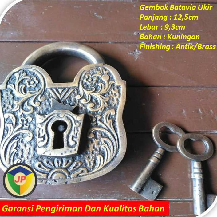 Gembok Kunci Pintu Rumah Kuningan Antik Unik Motif Ukir Lawasan Kuno Harga Murah Terbaik Batavia