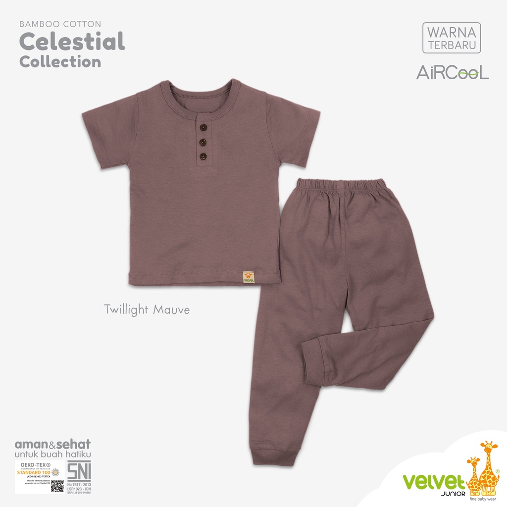 Velvet Junior Bamboo Celestial Collection Baju Pendek Cln Pjg