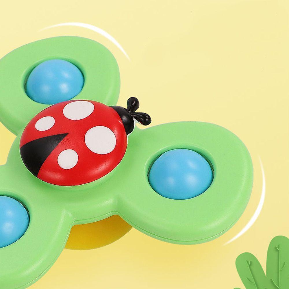 NEEDWAY Mainan Spinner Bayi 3pcs /set Baby Vision Training Ladybug Bee Belajar Dini Dengan Suara Kartun Berputar Mainan