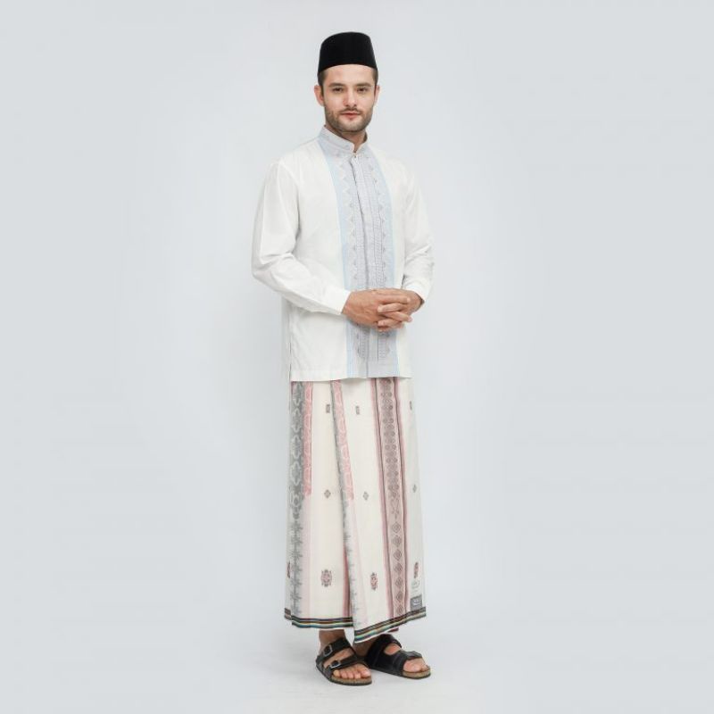 Sarung BHS Classic Silver Motif JGB Putih Merah