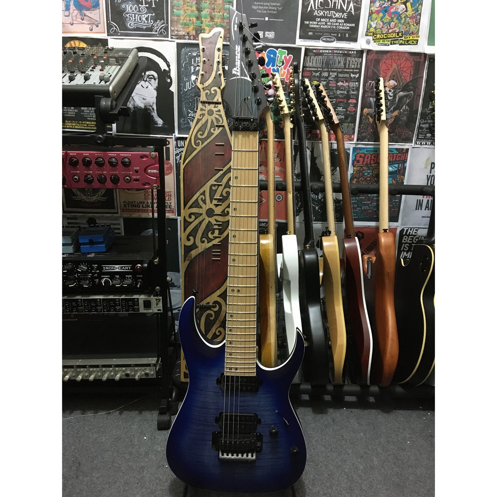 Gitar Elektrik Ibanez 7 - String RGA7420FM Blue Lagoon Burst Flat - ORIGINAL CUSTOM