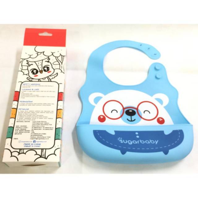 Sugar Baby Premium SIlicone Bib XL size Slaber Celemek Silikon Bayi//NATURE SERIES BIB