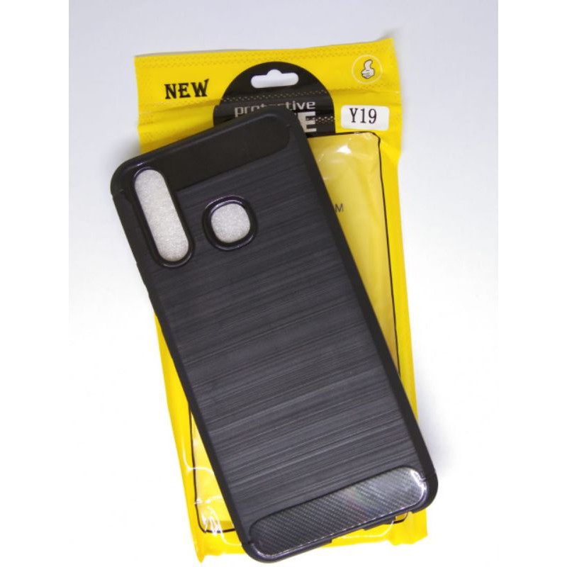 Premium Case Vivo Y12/Y15/Y17/Y91/Y91c/Y19/Y12s Fiber Carbon Black Series