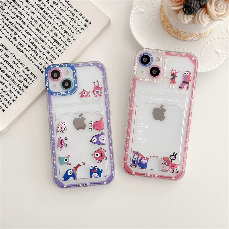 Case shockproof Motif Mata Malaikat Dengan holder Kartu Untuk iphone 12 11 13PROMAX X XS XR XSMAX 7 8 PLUS