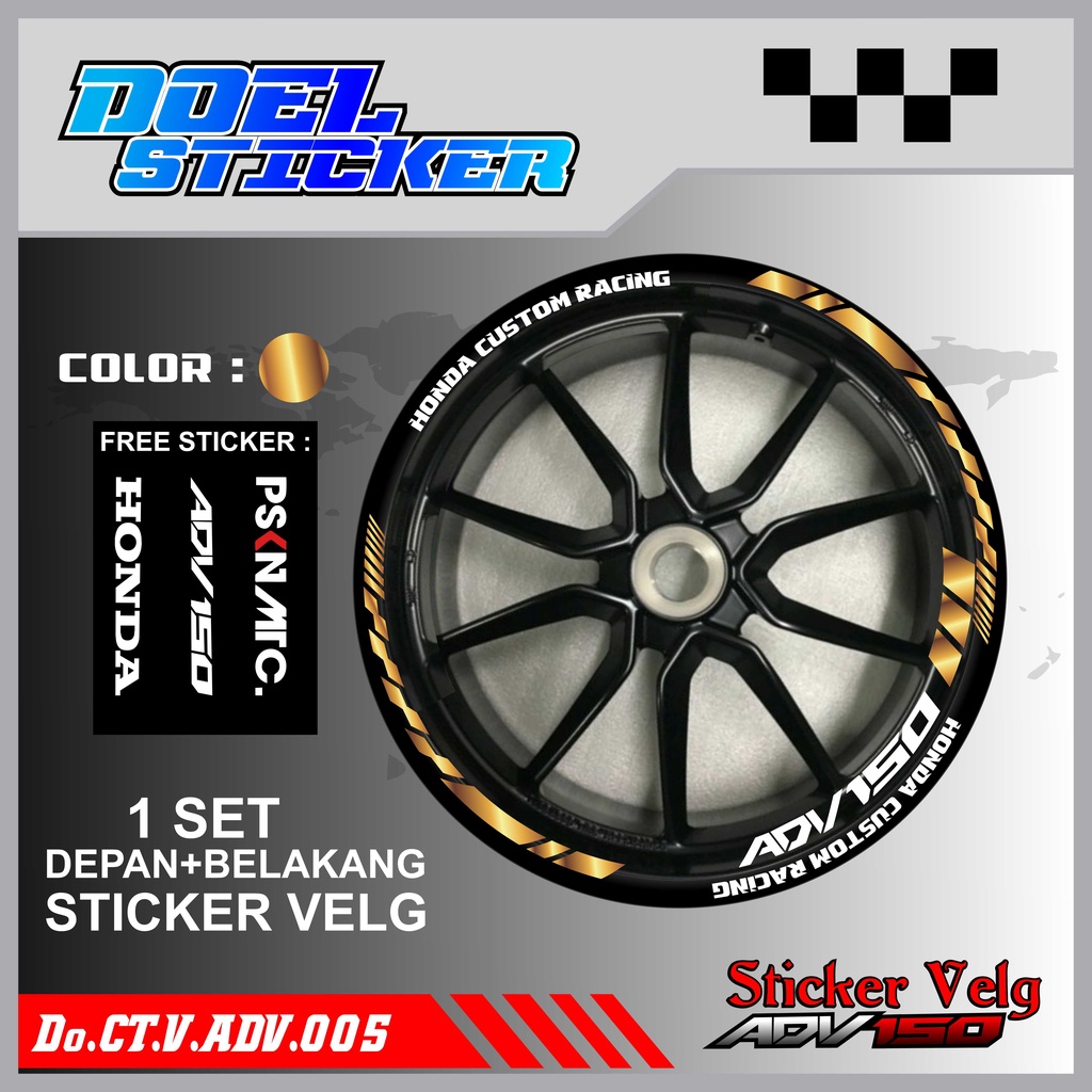 STICKER CUTTING LIST VELG HONDA ADV 150 VARIASI MOTOR DOEL 005