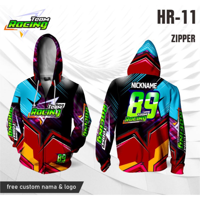 hoodie racing jersey balap kaos drag jersey custom nama nomor dan logo