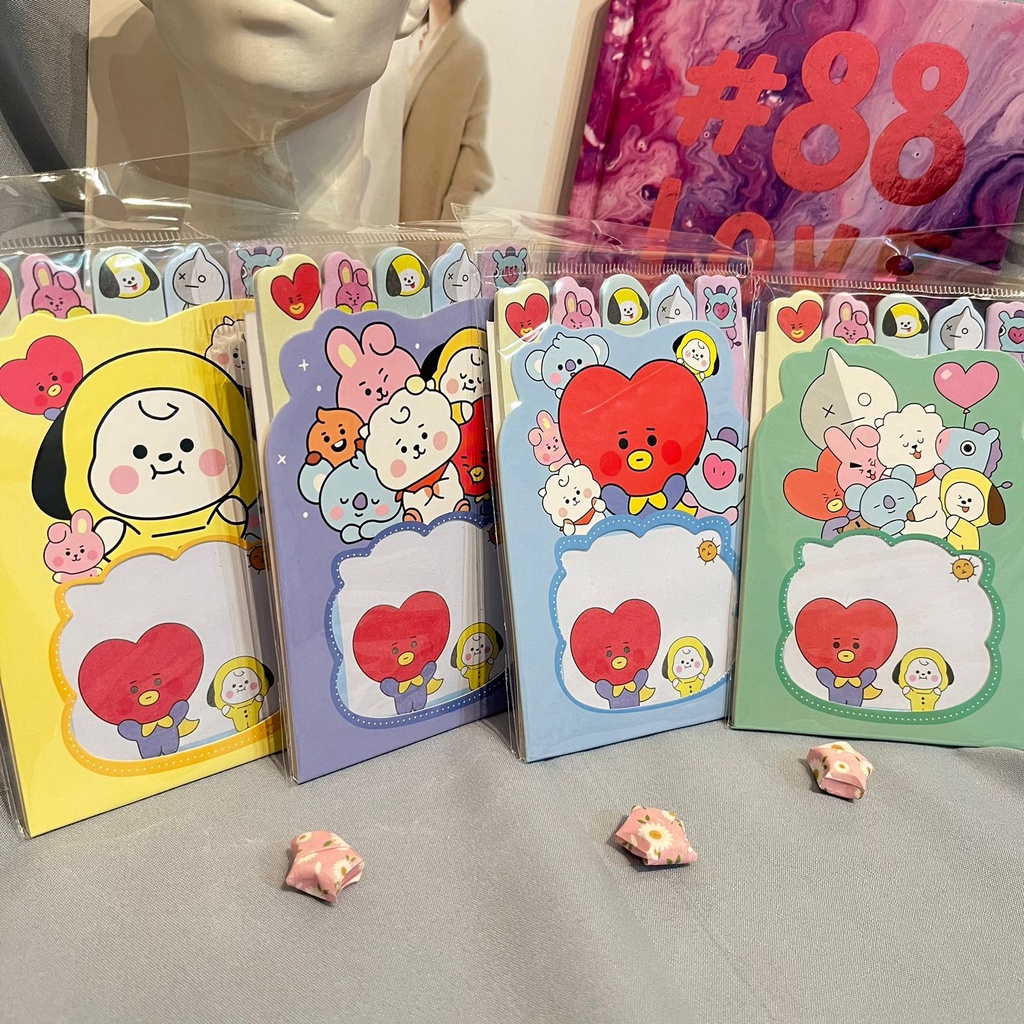 

STICKY NOTES LIPAT BT21 ARMY BANGTAN KERTAS NOTE UNIK LUCU BERKUALITAS PREMIUM