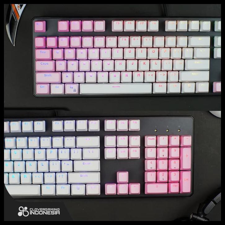 

KEYCAPS CLV PINK WHITE GRADIENT - PBT DOUBLE SHOT 104 KEYCAP SET