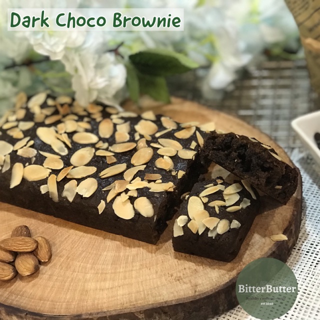 

Dark Choco Brownie 20x10cm. Cake sehat tanpa terigu. Gluten free, low fat, low sugar.