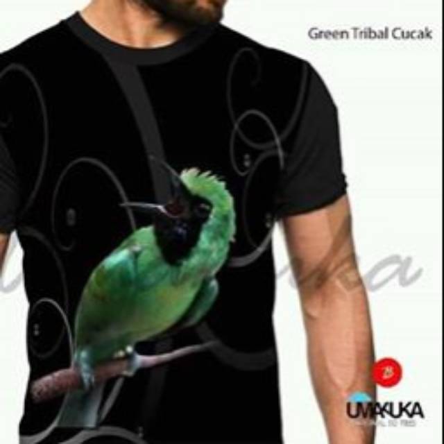 Green Tribal Cucak Kaos Gambar Burung Umakuka 3d Full Print