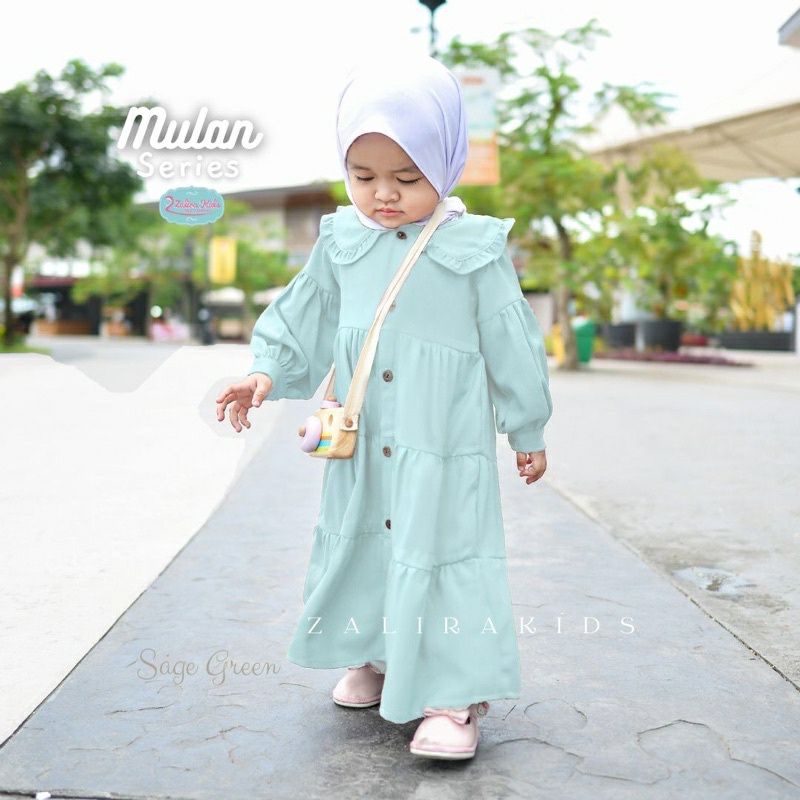 MIDI DRESS ANAK TERBARU MULAN SERIES 6-12TAHUN