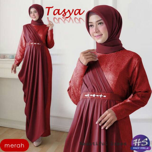 TASYA FASHION BAJU GAMIS DRESS KONDANGAN PESTA MUSLIM WANITA REMAJA TOP BRUKAT MURAH TERBARU