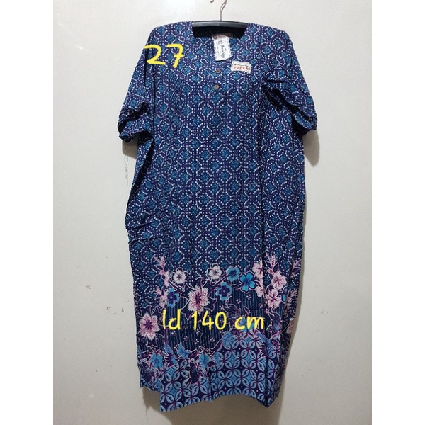 YULI - Daster kencana ungu  L5 JUMBO LD 135-150 CM PB 107 CM BATIK KU LEBEL PUTIH(KUP)-no 27
