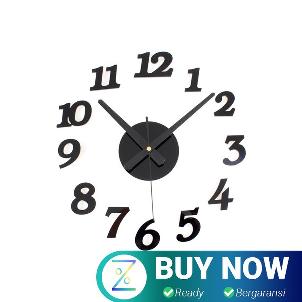 Jam Dinding DIY Giant Wall Clock Quartz Creative Design 30-50cm - DIY-