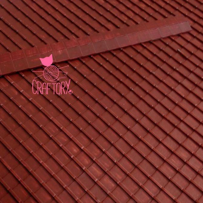 ♥️BISA COD♥️ BAHAN MAKET ATAP + WUWUNGAN - MINIATUR PANEL GENTENG - HARD ROOF SHEET - Abu-
