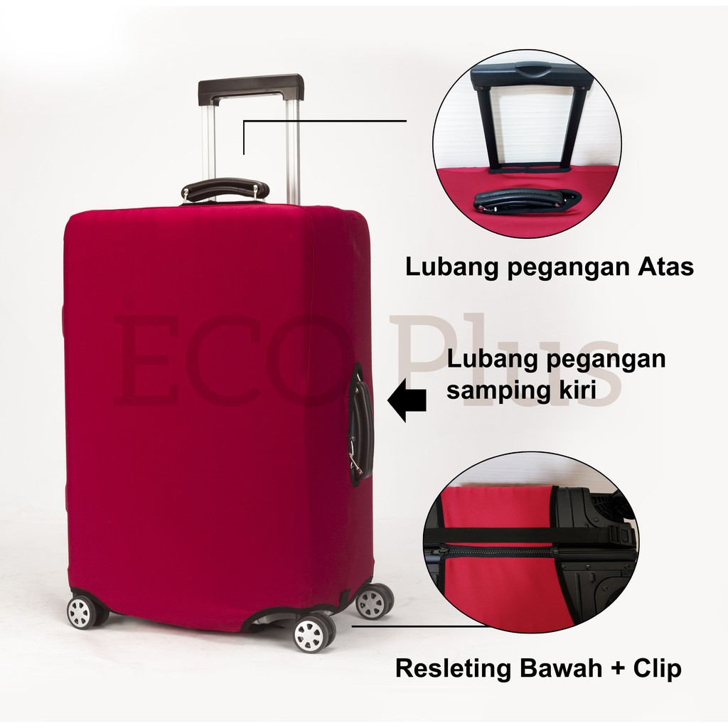 Sarung Pelindung Koper Cover Luggage Elastis Warna Polos