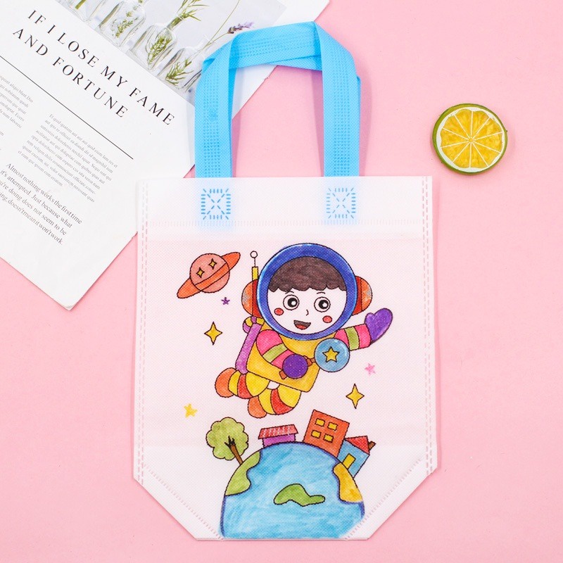 DIY Tas Kain Unik ( Hanya Tas saja ) Prakarya Mewarnai Mainan Education Untuk Anak II