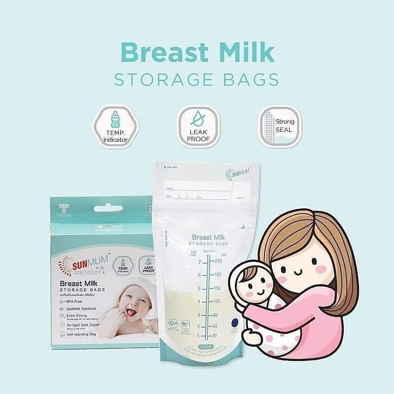 SUNMUM PREMIUM BREASTMILK STORAGE 210ML / KANTONG ASI