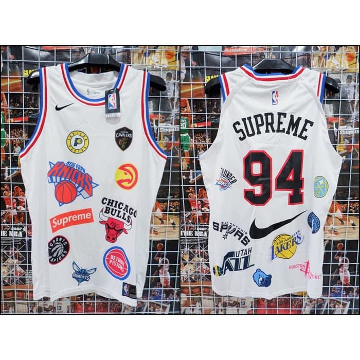 Jual JERSEY SUPREME x NIKE x NBA PUTIH 18 Keren