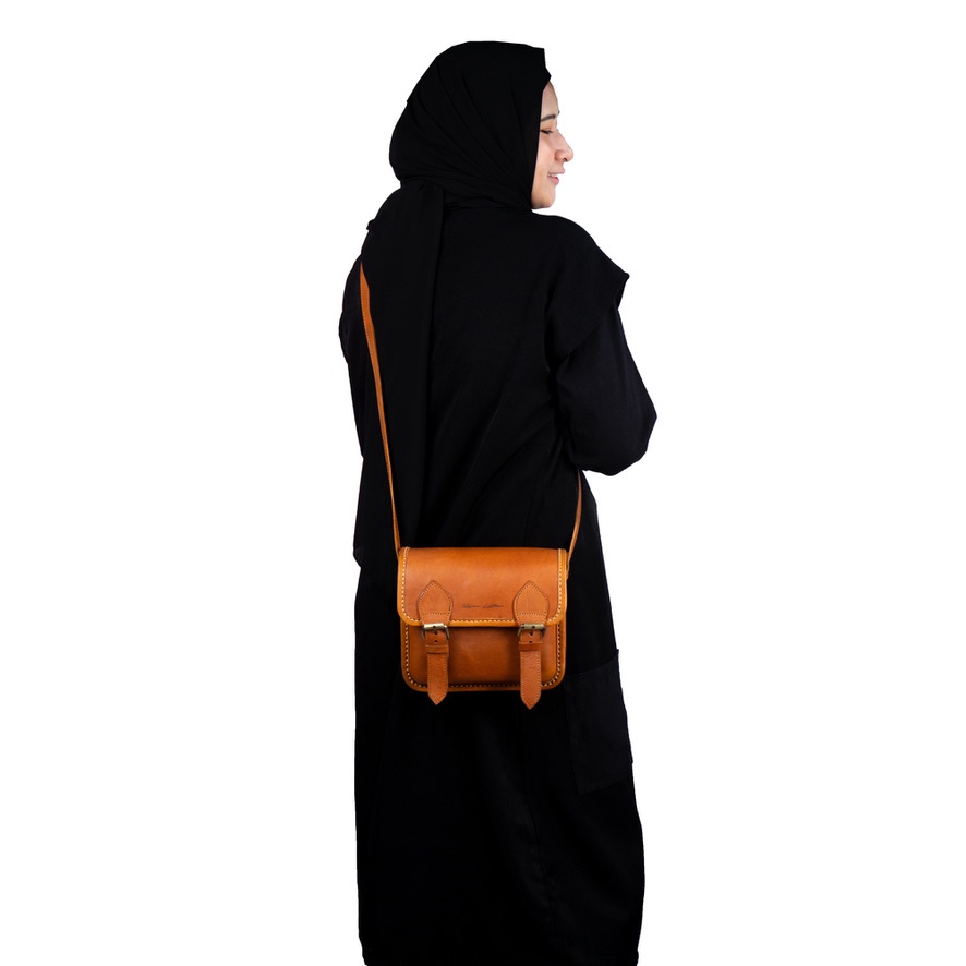 Kenes Leather Sling Bag Wanita Tas Selempang Kulit Asli Soul Nabati - Free Grafir Nama