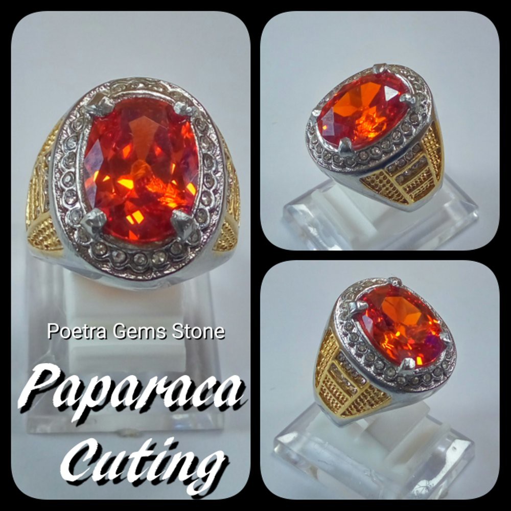 CINCIN PERMATA PAPARACA CUTTING MEWAH &amp; ELEGAN BIG SIZE