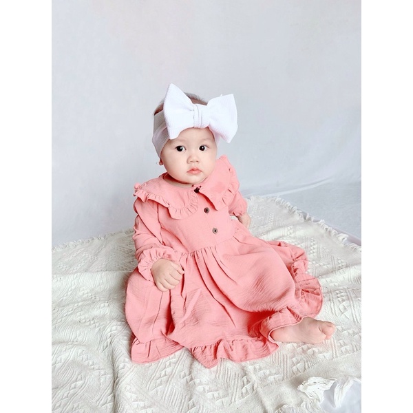 IMPORT dress crinkcled anak perempuan 1-3 tahun dress rayon dress baby balita cewek 0 1 2 3 tahun BRIANA DRESS tunik bayi tunik anak perempuan dress lengan panjang