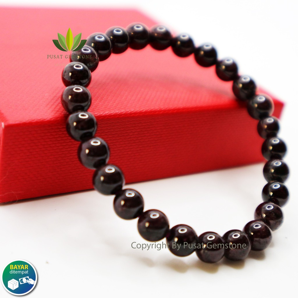 Gelang Garnet Natural Asli