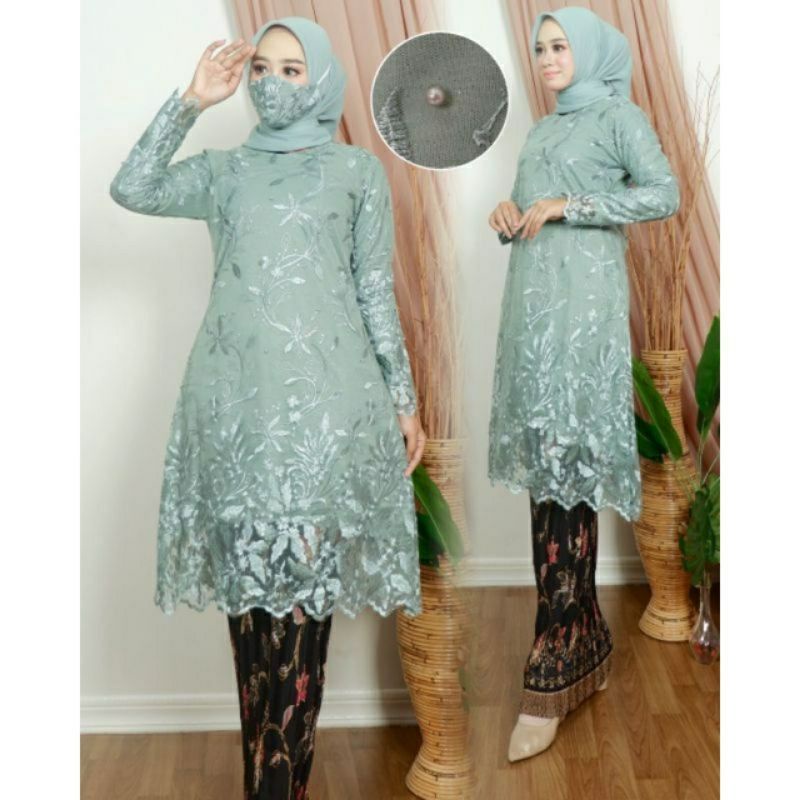 SETELAN KEBAYA TUNIK TULLE MODERN//KEBAYA  MODERN//KEBAYA WISUDA//KEBAYA TUNIK MODERN BY BA
