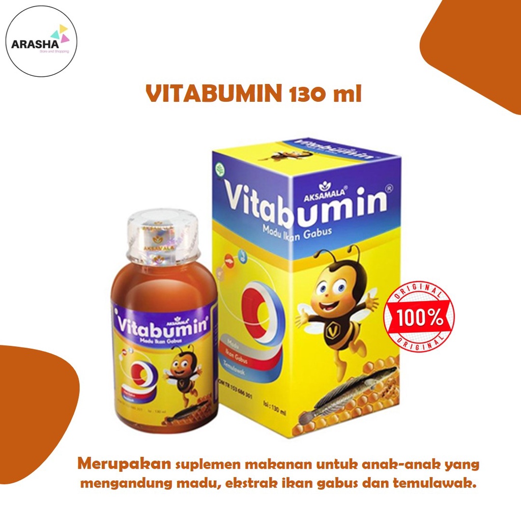 VITABUMIN 130 ml Madu Ikan Gabus - Madu Penambah Nafsu Makan Anak - Menjaga Daya Tahan Tubuh Anak