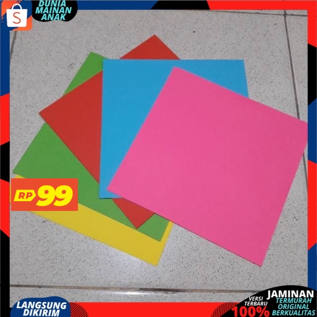 ( PROMO 99 ) SATU PACK (ISI 25 LEMBAR ) ORIGAMI KERTAS LIPAT DUA SISI FORTE 16 X 16 DOUBLE FACE