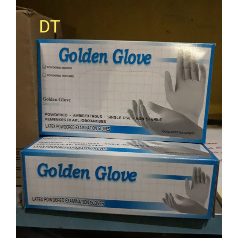 sarung tangan latex golden gloves isi 100 pcs