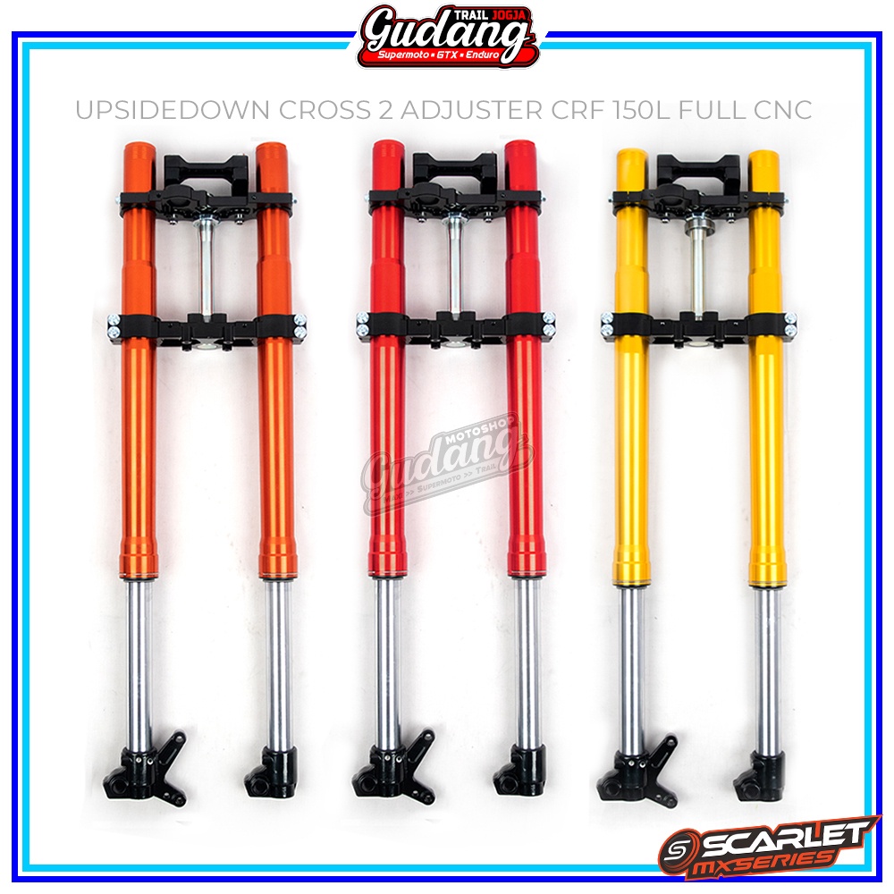 Shock Depan Upsidedown USD Double Adjuster KLX CRF 150L Full Cnc Plus Stang SCARLET MX Series