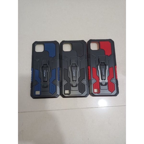 (MH)-REALME C20 Robot Silikon Ring Standing Cover Casing HP Hardcase