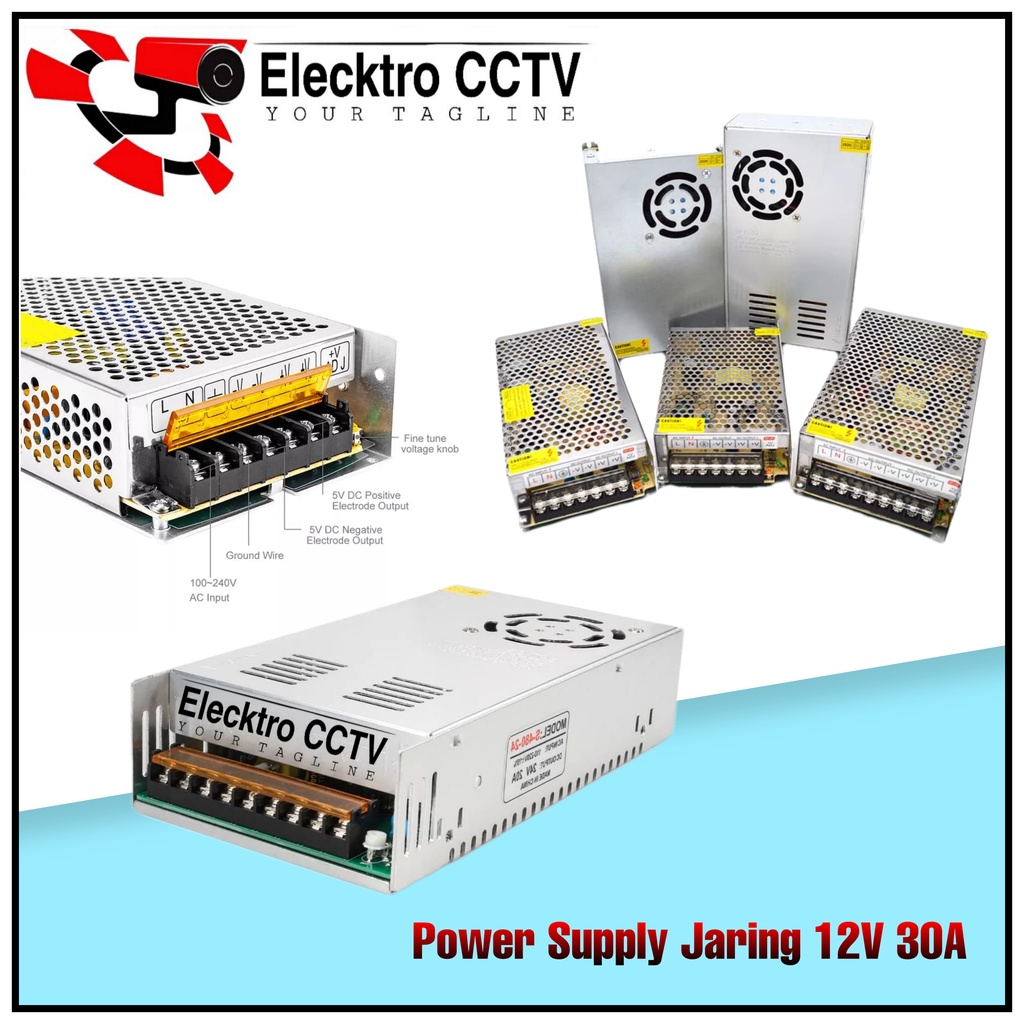 Power Supply Switching 12V 30A 360 Watt Cocok Untuk CCTV