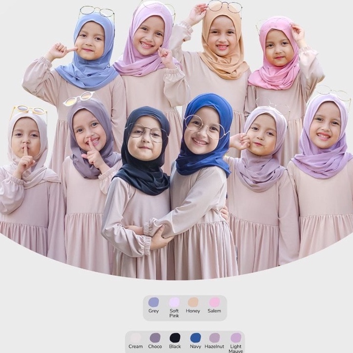 Khaireen - Hijab Bayi Anak Perempuan Pashmina Instan / Kerudung Anak Premium
